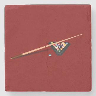 Maroon Billiard Table Stone Coaster