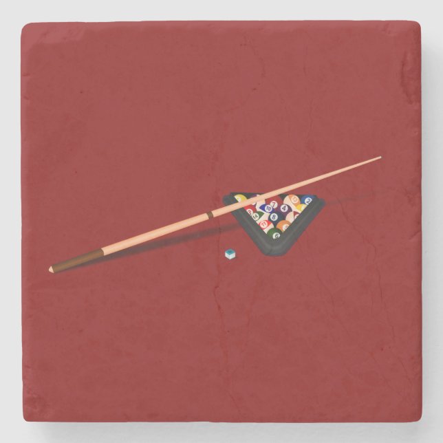 Maroon Billiard Table Stone Coaster (Front)