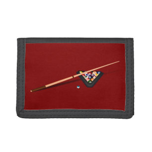 Maroon Billiard Table Trifold Wallet