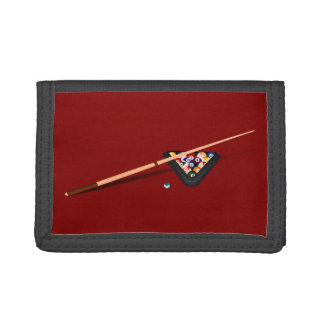 Maroon Billiard Table Trifold Wallet