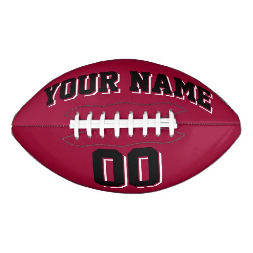 MAROON BLACK AND WHITE Custom Football