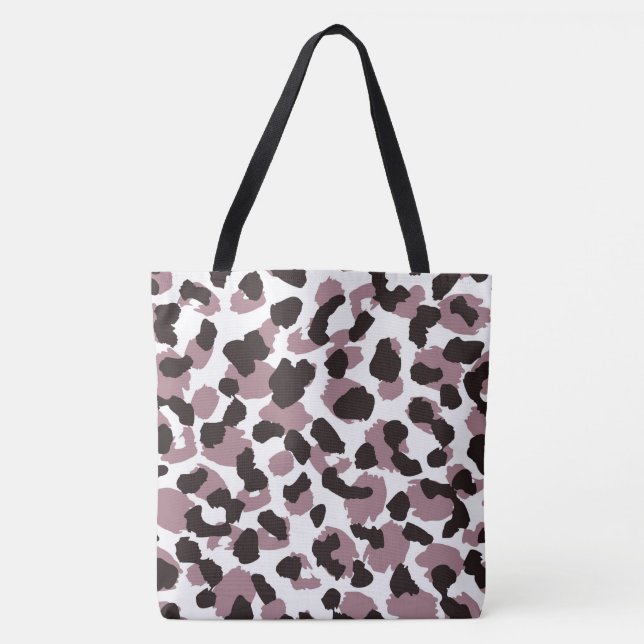 Maroon/Black Animal Print Tote (Front)