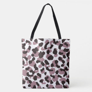 Maroon/Black Animal Print Tote Bag