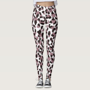 Maroon/Black Animal Print Women's Leggings