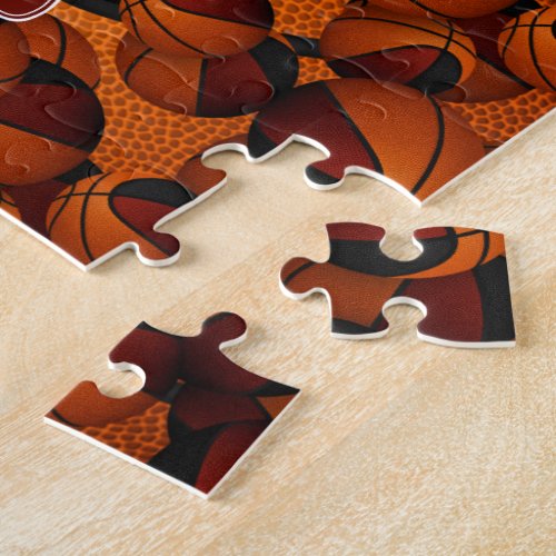 maroon black basketball boys girls team colors jigsaw puzzle