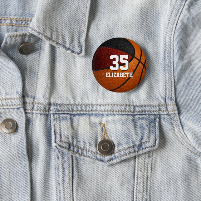 Maroon black basketball club school team colors  button (In Situ)