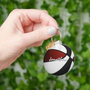 Maroon black basketball team colors boys girls keychain