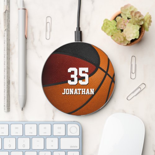 maroon black basketball team colors wireless charger 