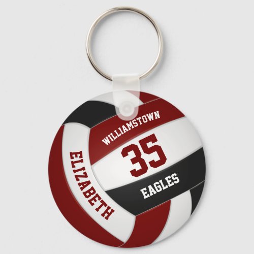 maroon black girls boys team colors volleyball keychain