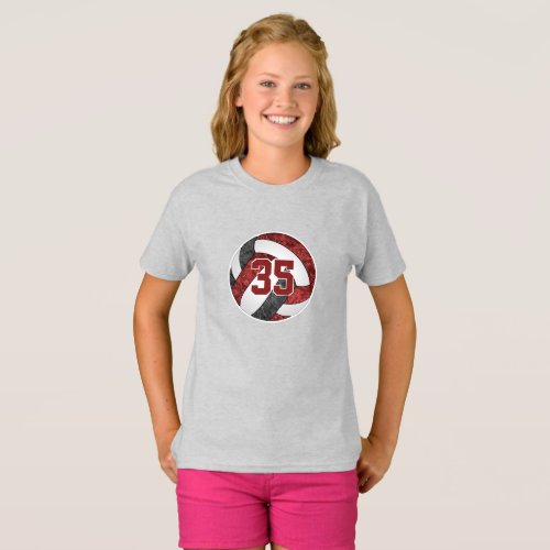 Maroon black her volleyball team colors custom T_Shirt