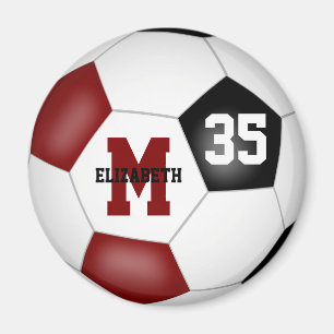 maroon black personalized soccer team colors magnet