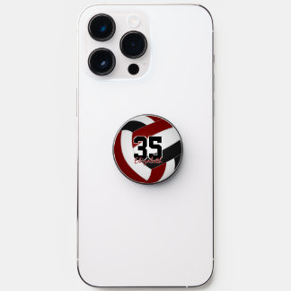 maroon black school club team colors volleyball PopSocket