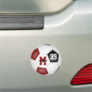 maroon black soccer team spirit day locker magnet