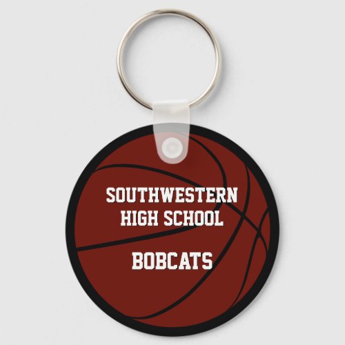 maroon black sports team colors boys basketball keychain