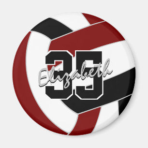 maroon black volleyball team colors gifts magnet