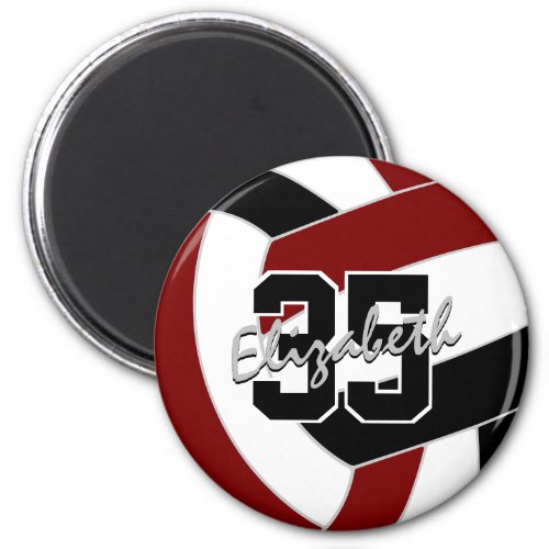 maroon black volleyball team colors gifts magnet