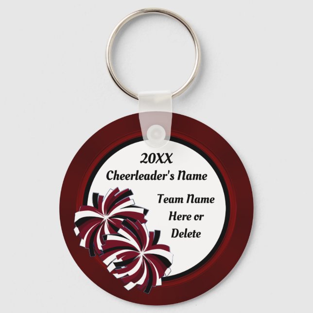 Maroon, Black, White, Cheap Cheerleading Keychains (Front)