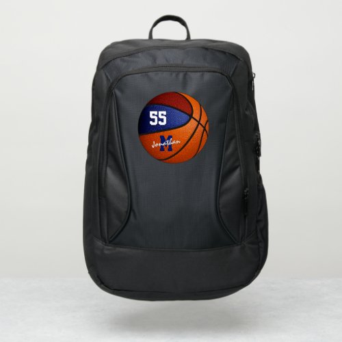 maroon blue basketball team colors kids teens port authority backpack