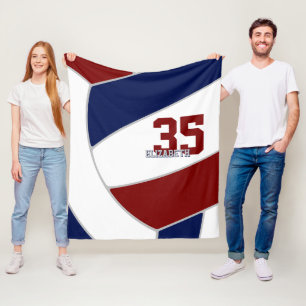 maroon blue or ANY team colors volleyball room Fleece Blanket