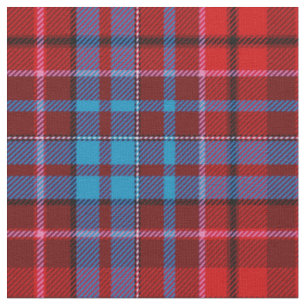 Maroon Blue Red Plaid Tartan Design  Fabric