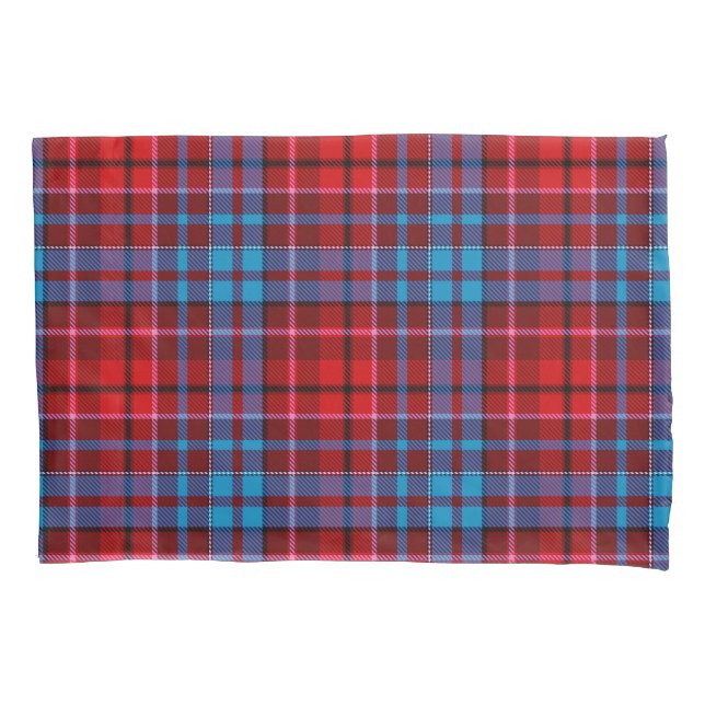 Maroon Blue Red Plaid Tartan Design  Pillow Case (Front)