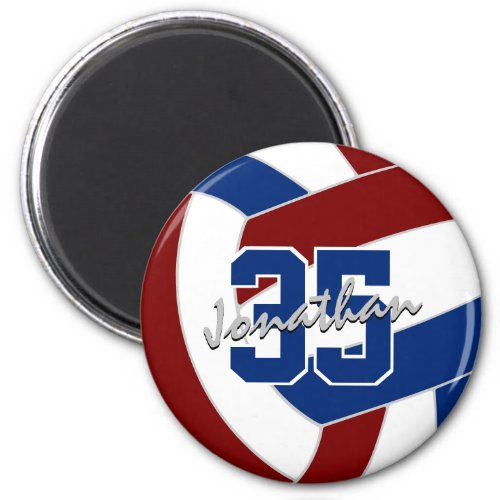 maroon blue volleyball team colors gifts magnet