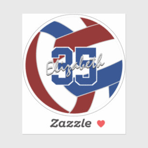 maroon blue volleyball team colors sticker