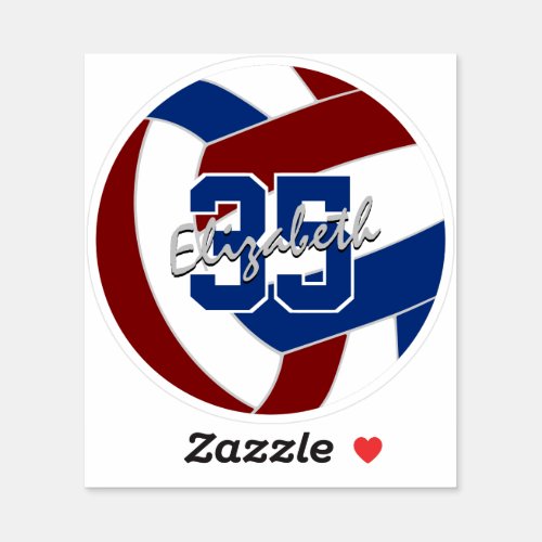 maroon blue volleyball team colors  sticker