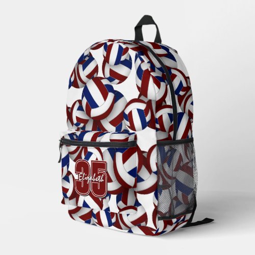 Maroon blue volleyball team colors kids backpack