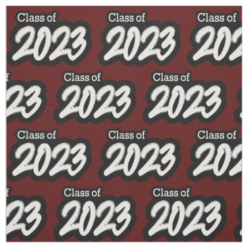 Maroon Bold Brush Class of 2023 Fabric