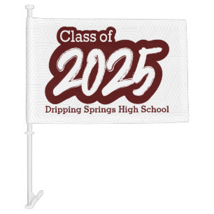 Maroon Bold Brush Class of 2025 Car Flag