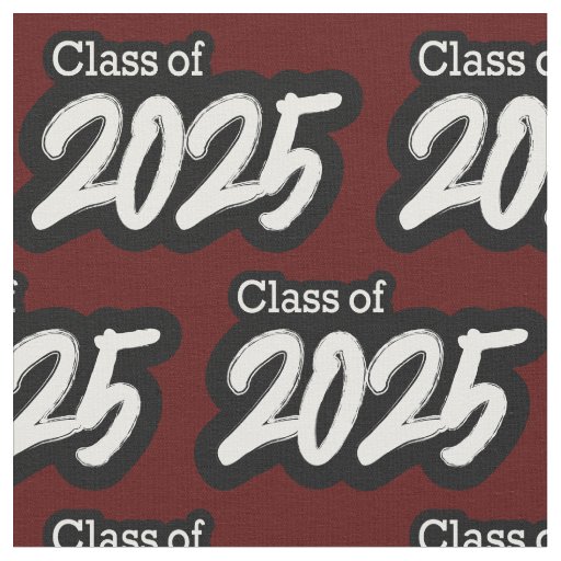 Maroon Bold Brush Class of 2025 Fabric