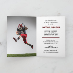 Maroon Bold & Modern Photo Graduation Invitation