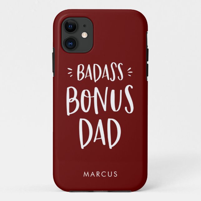 Maroon Bonus Dad Stepfather Personalized Stepdad Case-Mate iPhone Case (Back)