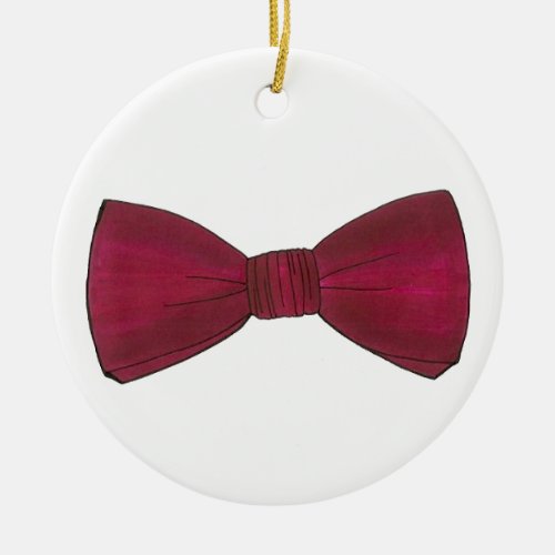 Maroon Bow Tie Bachelor Party Groom Wedding Prom Ceramic Ornament