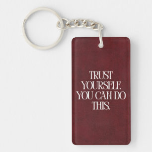 Maroon Brown Inspirational Motivational Key Ring