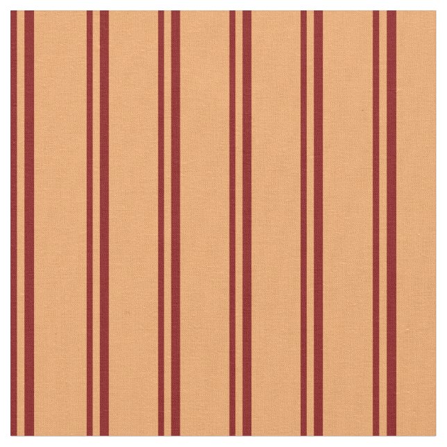 Maroon & Brown Pattern of Stripes Fabric (Close Up)