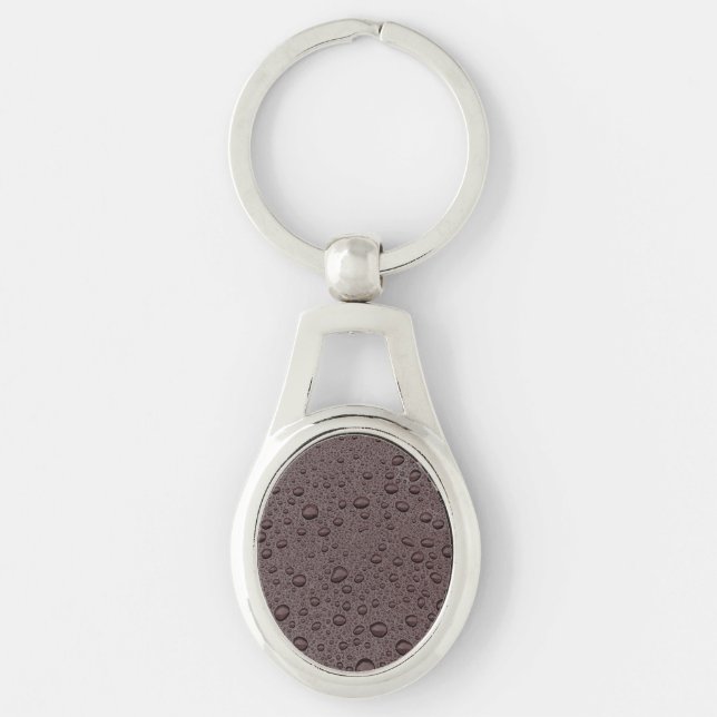 Maroon brown water droplets keychain (Front)