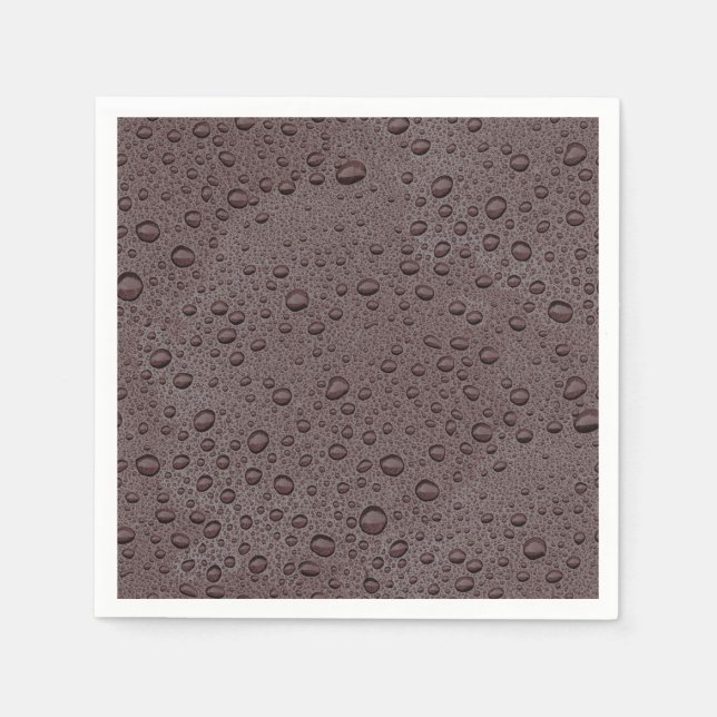 Maroon brown water droplets napkins (Front)