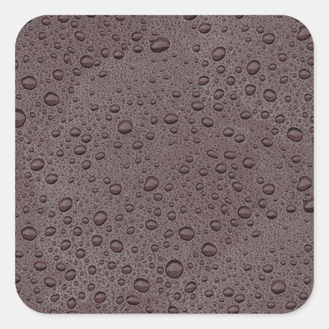 Maroon brown water droplets square sticker (Front)
