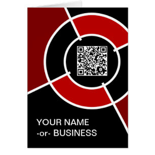 maroon bullseye QR code Cards