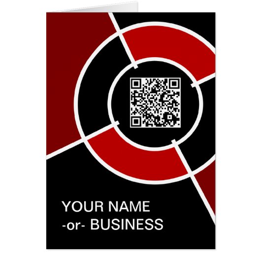 maroon bullseye QR code Cards (Front)