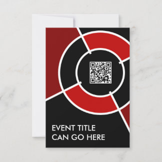 maroon bullseye QR code Invitation