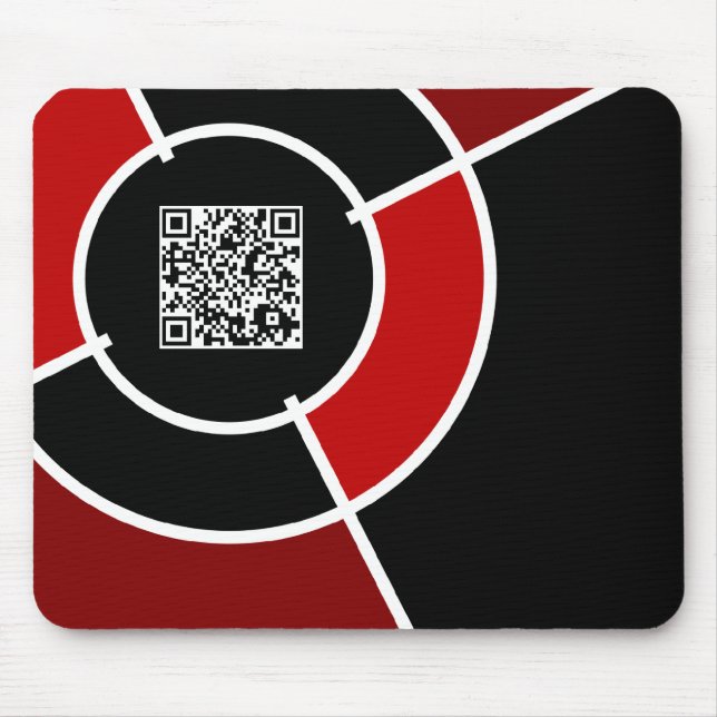 maroon bullseye QR code Mouse Pad (Front)