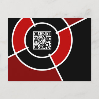 maroon bullseye QR code Postcard
