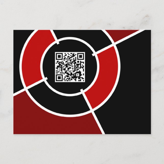 maroon bullseye QR code Postcard (Front)
