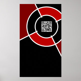 maroon bullseye QR code Poster