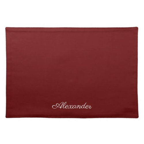 Maroon Burgundy Rust Red Solid colored background  Cloth Placemat