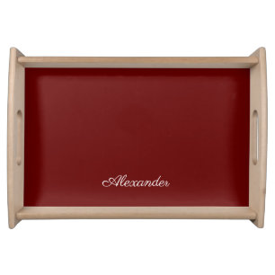 Maroon Burgundy Rust Red Solid colored background  Serving Tray