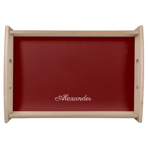 Maroon Burgundy Rust Red Solid colored background  Serving Tray